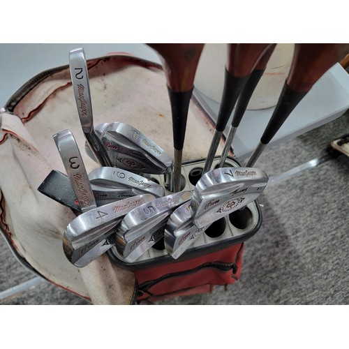 2 - Vintage Mcgregor full golf set inc 4x woods, 9x irons along with a putter, along with a tub of golf ... 