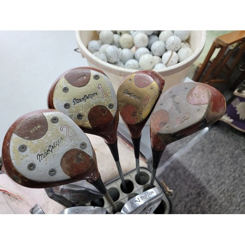 2 - Vintage Mcgregor full golf set inc 4x woods, 9x irons along with a putter, along with a tub of golf ... 