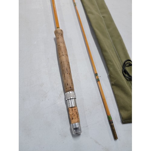 3 - Vintage McHardy 2 piece cane fly rod AFTM Weight line 5/6. Measures 8' 7