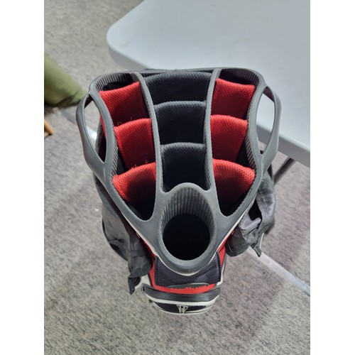 4A - A very good quality Caddymatic cart golf bag in good order with divisional insert, complete with hoo... 