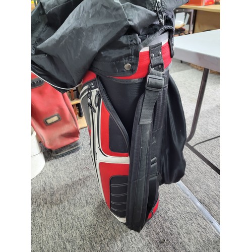 4A - A very good quality Caddymatic cart golf bag in good order with divisional insert, complete with hoo... 