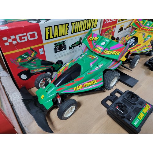 15 - 2x boxed Go Flame Thrower remote controlled racing buggies both buggies have full suspension in over... 