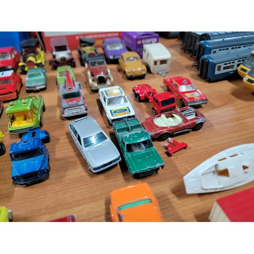 21 - Large quantity of diecast vehicles inc matchbox, corgi, whizz wheels, etc inc a Jaguar XJS, Ford Esc... 