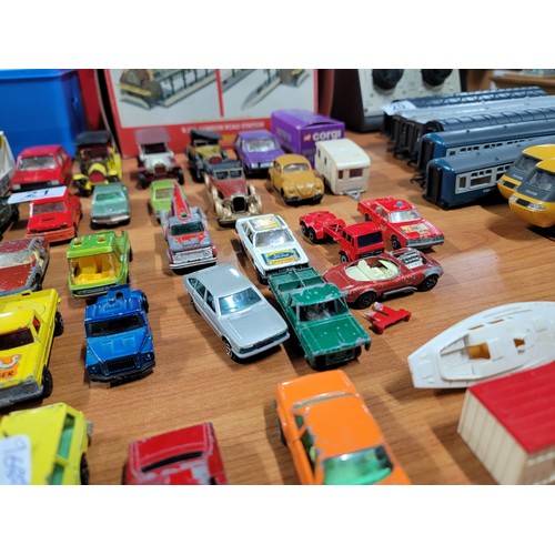 21 - Large quantity of diecast vehicles inc matchbox, corgi, whizz wheels, etc inc a Jaguar XJS, Ford Esc... 