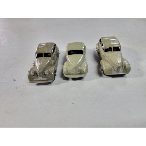 24 - Collection of 8x vintage metal Dinky cars by Meccanno inc a Riley, Buick, Alvis etc all in overall g... 