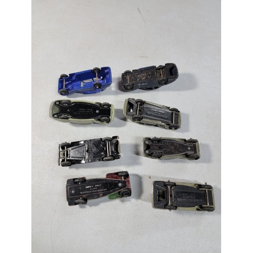 24 - Collection of 8x vintage metal Dinky cars by Meccanno inc a Riley, Buick, Alvis etc all in overall g... 