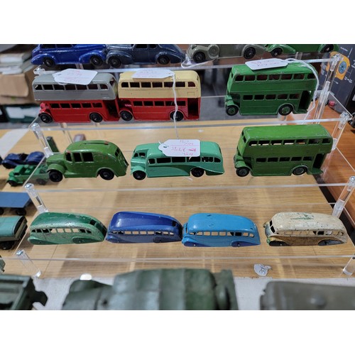 25 - Collection of 10x metal Dinky diecast vintage busses inc 4x streamlined busses, 4x double decker bus... 