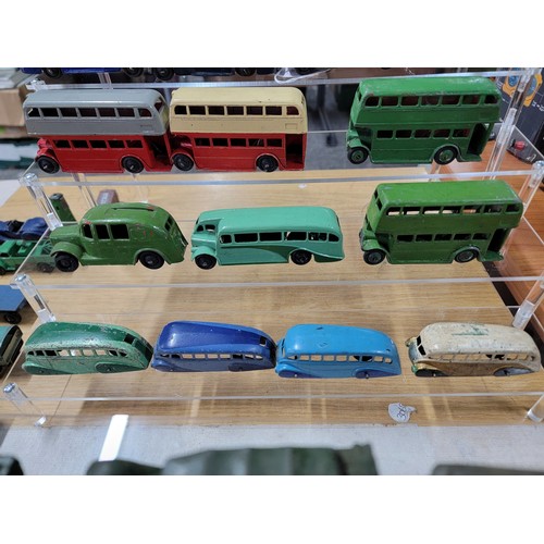 25 - Collection of 10x metal Dinky diecast vintage busses inc 4x streamlined busses, 4x double decker bus... 