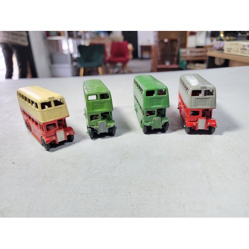 25 - Collection of 10x metal Dinky diecast vintage busses inc 4x streamlined busses, 4x double decker bus... 