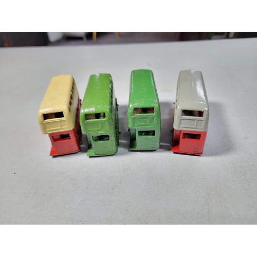 25 - Collection of 10x metal Dinky diecast vintage busses inc 4x streamlined busses, 4x double decker bus... 