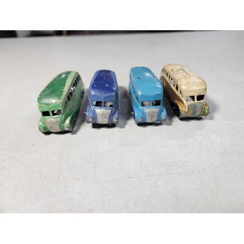 25 - Collection of 10x metal Dinky diecast vintage busses inc 4x streamlined busses, 4x double decker bus... 