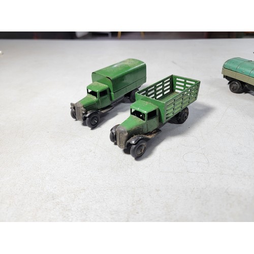 27 - Quantity of 13x metal dinky vehicles and accessories inc trucks, a crane, bmw vintage car, red telep... 