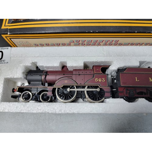 30 - Boxed Dapol model train in maroon LMS563, in overall good condition complete with tender