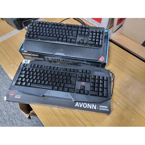 46 - 2x Keyboards - Silver Crest Gaming Keyboard & Avonn gaming keyboard both in original boxes