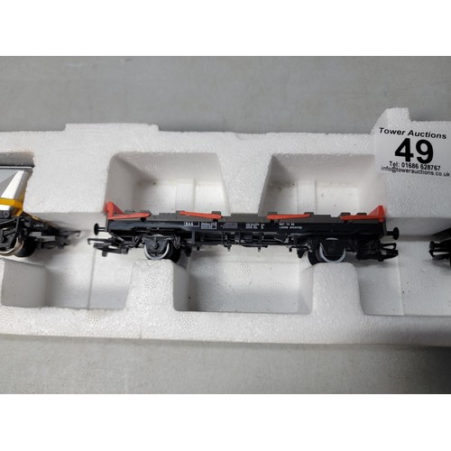 49 - Model Hornby train set stored in polystyrene  of rolling stock inc BP Chemicals, Yeoman etc