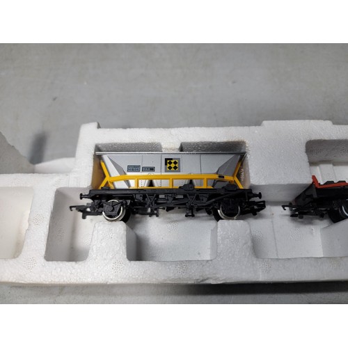 49 - Model Hornby train set stored in polystyrene  of rolling stock inc BP Chemicals, Yeoman etc