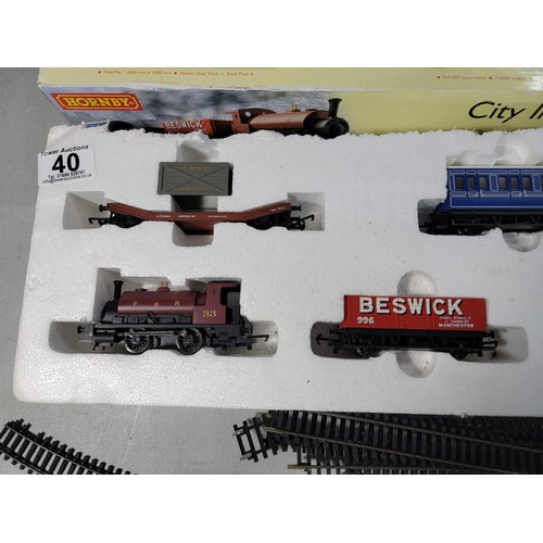 40 - Boxed Hornby City Industrial 00 gauge train contains the power unit, track and train with rolling st... 