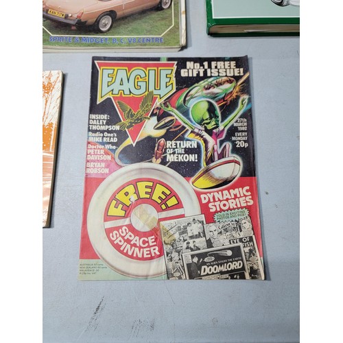 54 - A rare first free gift issue Eagle comic from 1982 (gift not included!) along with 3x books relating... 