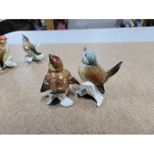 58 - 5x good quality Karl ENS ceramic figures of birds each stamped to the base inc a pair of wrens, a bi... 