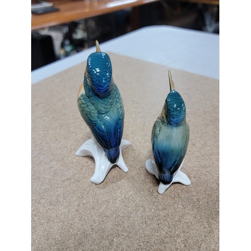 63 - 4x good quality Karl ENS ceramic figures of birds each stamped to the base inc a group figure of 2 k... 