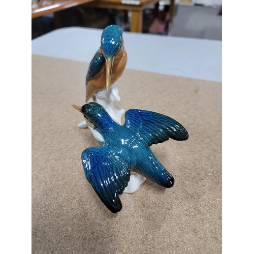 63 - 4x good quality Karl ENS ceramic figures of birds each stamped to the base inc a group figure of 2 k... 