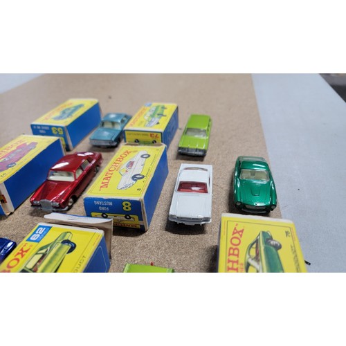 73 - Collection of boxed Matchbox cars to include ford Zodiac MK IV, Mercury Cougar etc along with a EFE ... 