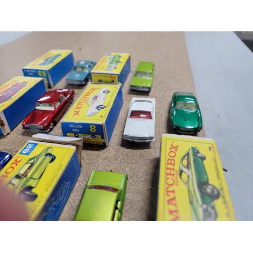 73 - Collection of boxed Matchbox cars to include ford Zodiac MK IV, Mercury Cougar etc along with a EFE ... 