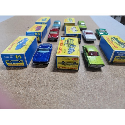 73 - Collection of boxed Matchbox cars to include ford Zodiac MK IV, Mercury Cougar etc along with a EFE ... 