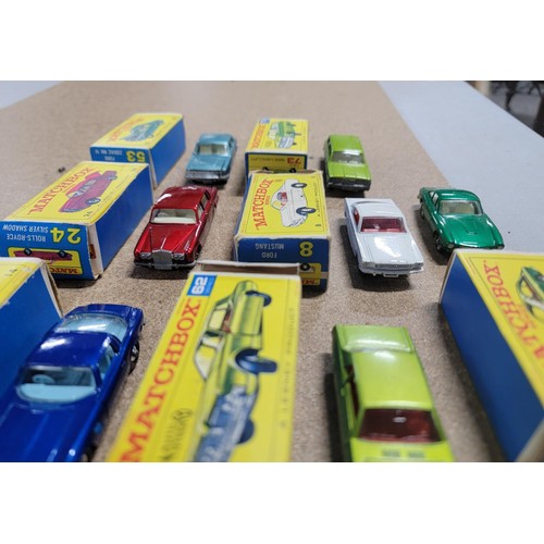 73 - Collection of boxed Matchbox cars to include ford Zodiac MK IV, Mercury Cougar etc along with a EFE ... 