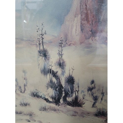 81 - 2x framed and glazed American prints inc a Marguerite Fields print of a native Indian on a horse by ... 