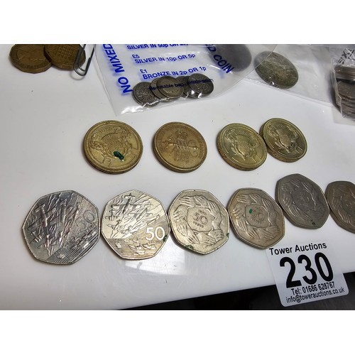 230 - A box full of various organized vintage British coins and bank notes with a list provided (see photo... 