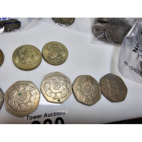 230 - A box full of various organized vintage British coins and bank notes with a list provided (see photo... 