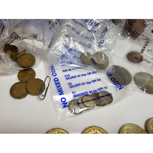 230 - A box full of various organized vintage British coins and bank notes with a list provided (see photo... 