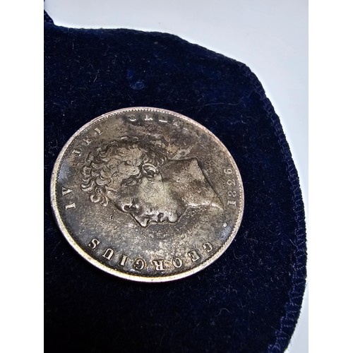 234 - A British George IV 1826 silver half crown coin with a shield front, in good condition, please study... 