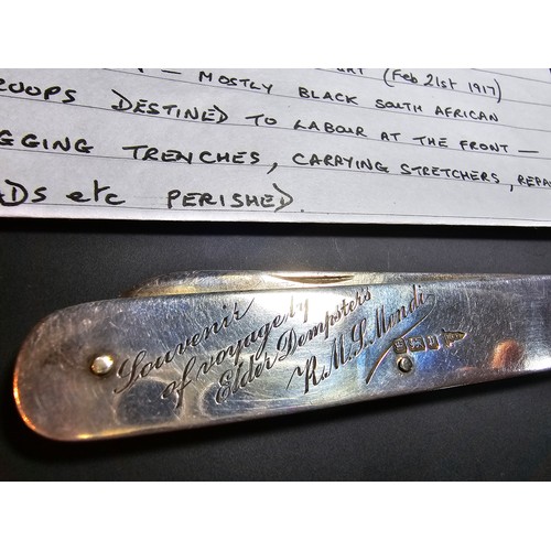 237 - *All proceeds go to charity on this lot*
A very rare maritime related hallmarked silver fruit knife ... 