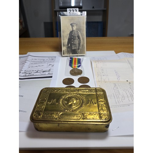 233 - An interesting lot relating to a British WWI soldier named to an Albert William Biddle 1918/1928. Th... 