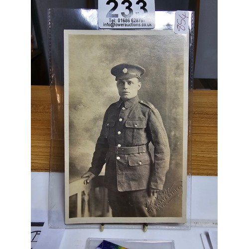 233 - An interesting lot relating to a British WWI soldier named to an Albert William Biddle 1918/1928. Th... 