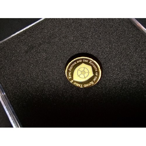 268 - A Westminster collection King Arthur 14ct solid gold proof coin, 2022 with a weight of 0.5g featurin... 