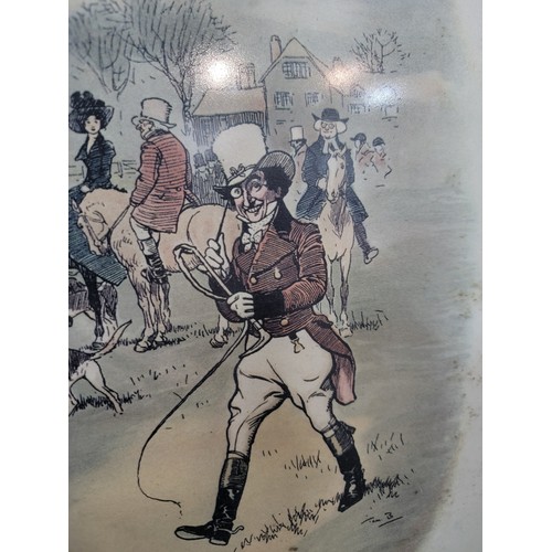 84 - A collection of 4 framed and glazed vintage prints of Johnnie Walker (whisky) depicting hunting, gol... 