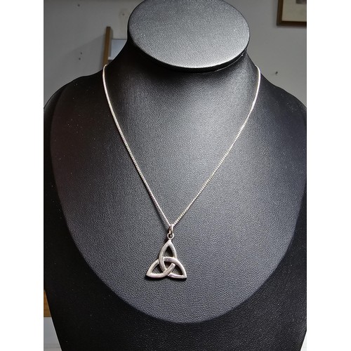 189 - A 925 silver Trinity knot pendant on a 16