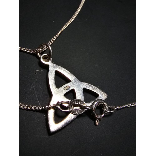 189 - A 925 silver Trinity knot pendant on a 16