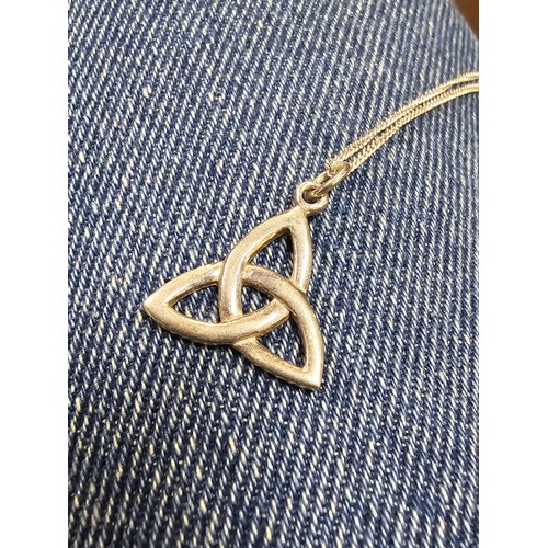 189 - A 925 silver Trinity knot pendant on a 16