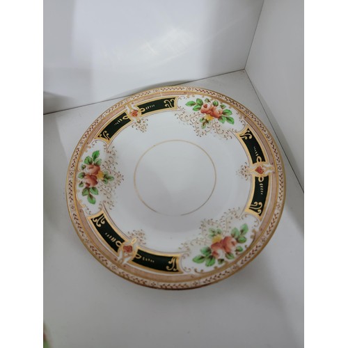 96 - 29x piece Crown Chelsea hand painted part tea set with floral design in the 'Alan' design overall go... 