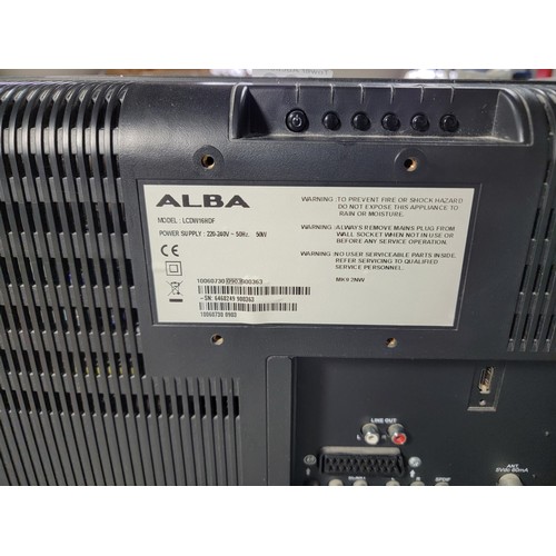 106 - Alba television with a 16in screen ideal for caravans, model  LCDW16HF complete with power cable and... 