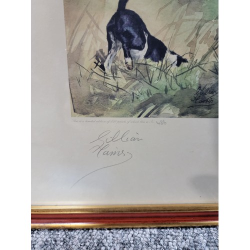 122 - 2x framed and glazed limited edition pictures inc  a Spaniel hunt scene 