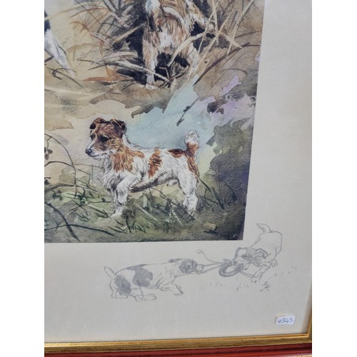 122 - 2x framed and glazed limited edition pictures inc  a Spaniel hunt scene 