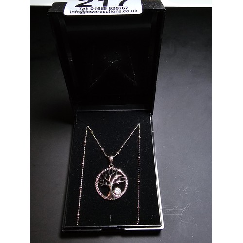 217 - A brand new pretty 925 silver tree of life pendant set on an attractive 18