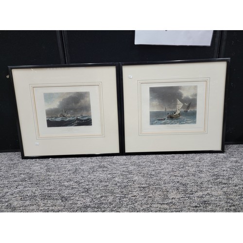 117 - 2x good quality framed and glazed Maritime hand coloured engravings from Gems of Art Collection inc ... 