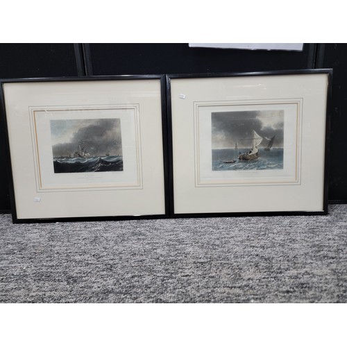 117 - 2x good quality framed and glazed Maritime hand coloured engravings from Gems of Art Collection inc ... 