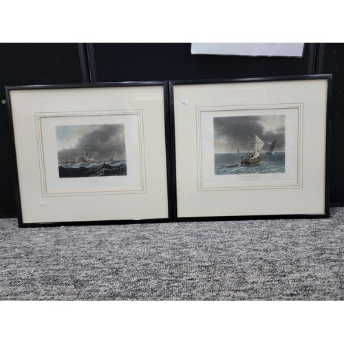 117 - 2x good quality framed and glazed Maritime hand coloured engravings from Gems of Art Collection inc ... 